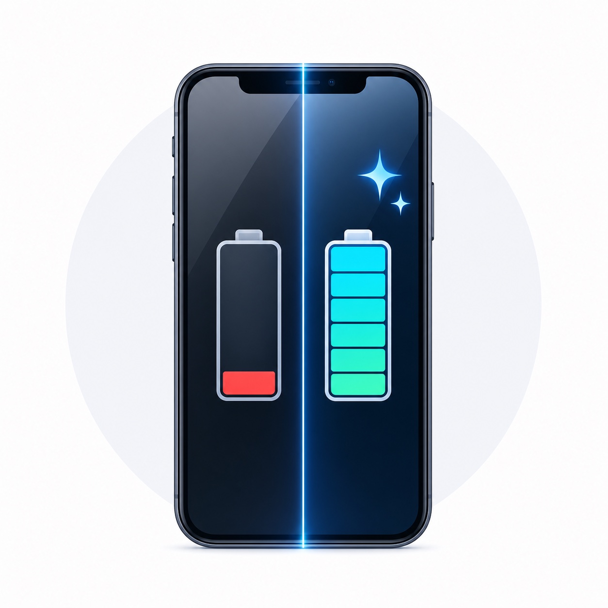Minimal illustration of phone battery replacement